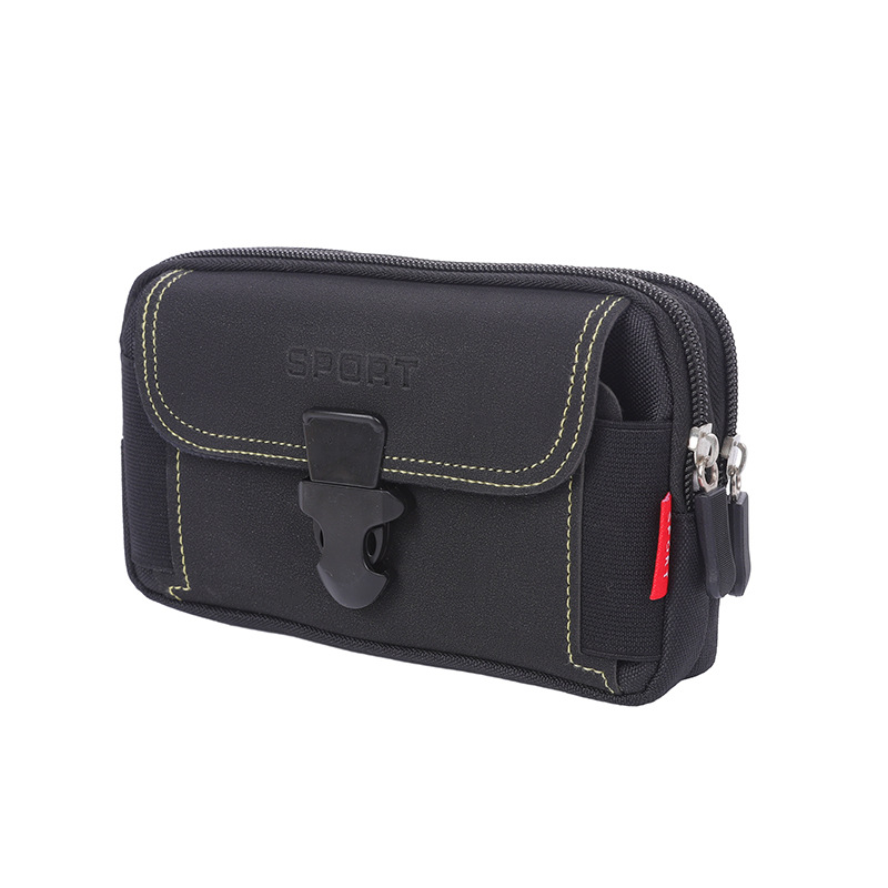 Bolso de la cintura del teléfono móvil pequeño al aire libre de los nuevos hombres Bolso de la cintura del teléfono móvil de la hebilla vertical de 6,5 pulgadas Bolso multifuncional de la cintura de la correa