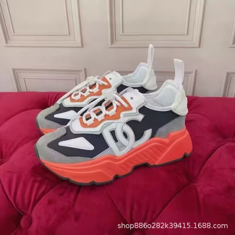 2023 High Ding European Station, punta redonda, suela gruesa, cordones, zapatos deportivos y casuales a juego para mujer, versión coreana de los zapatos de papá de todo fósforo, DG de moda