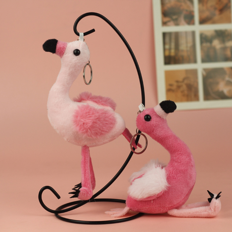 Lovely lindo flamenco peluche juguetes colgantes muñecas de tela de dibujos animados muñecas de corazón muñecas bolsas colgantes