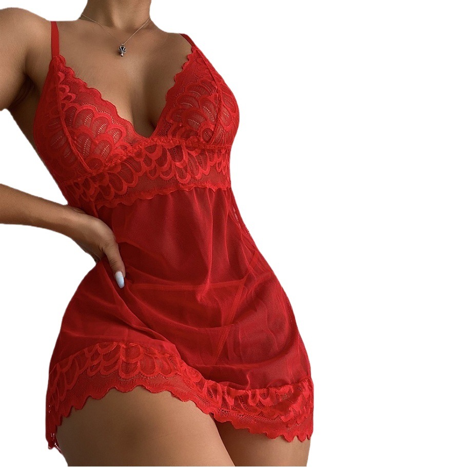 2023 Amazon transfronteriza de comercio exterior de malla de encaje transparente falda de la Liga cómoda medianoche sexy lencería sexy