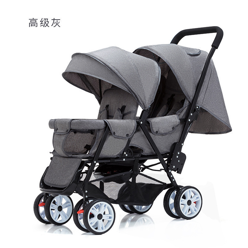 Twin Stroller Double Baby Stroller Can Sit and Lie down for Twins, Lightweight Stroller for Kidsren, Travel Treasure in the Era of Walking