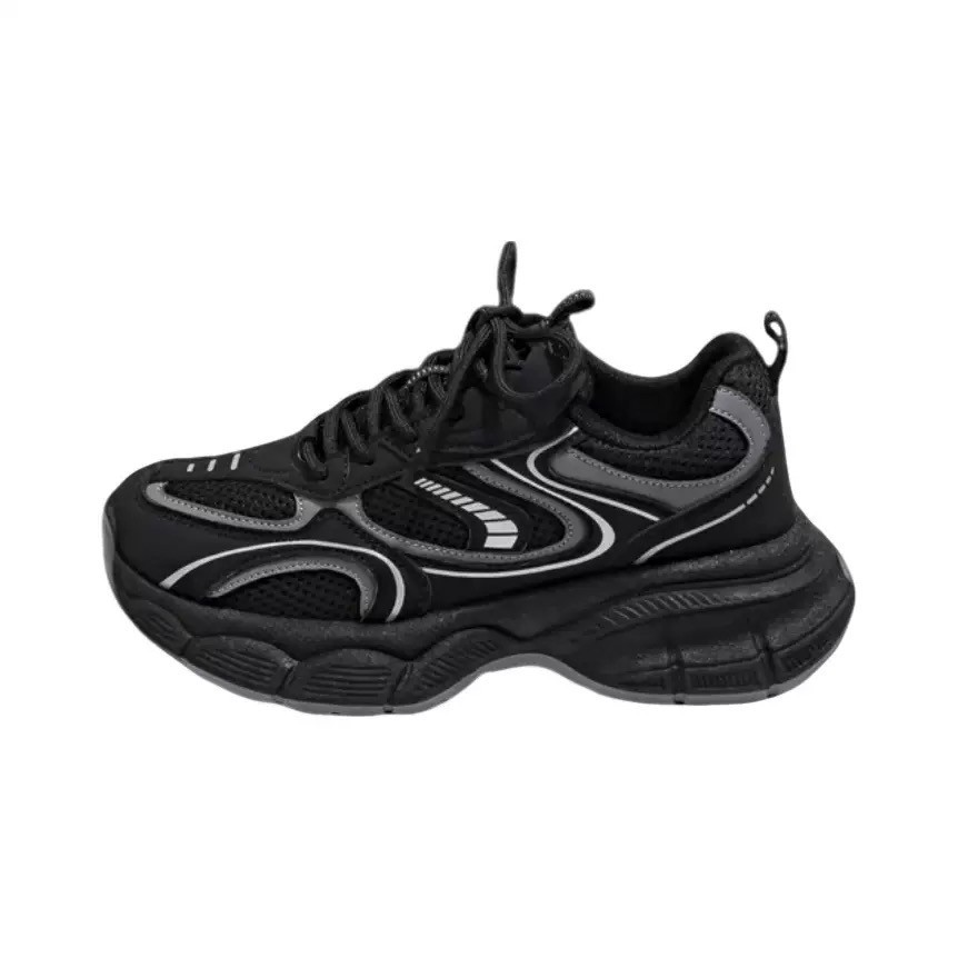 Nicho explosivo negro padre zapatos hijas 2025 otoño invierno nuevo versátil estudiantes zapatos deportivos casuales ligeros con suela gruesa