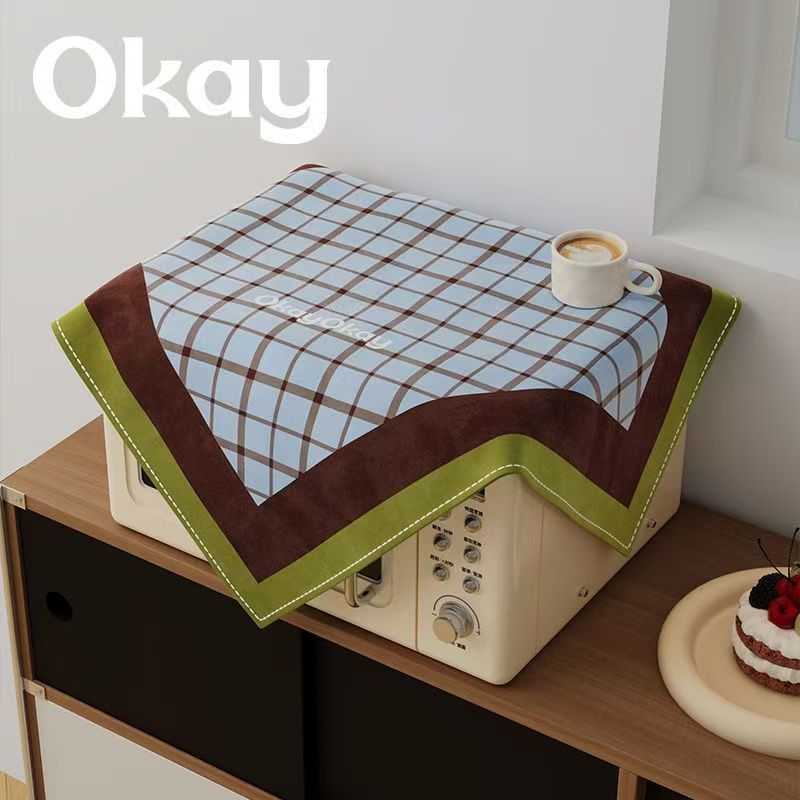 Modern Style Microwave Oven Universal Cover Cloth Household Air Fryer Dustproof Square Towel Ins Bedside Table Dustproof Cover Cloth