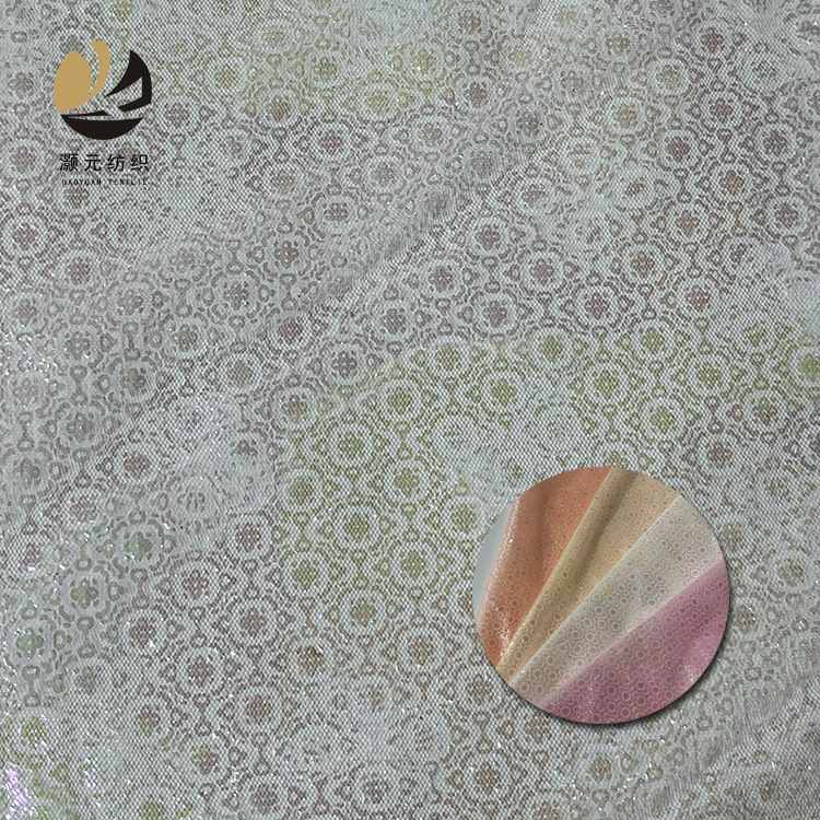 2025 nuevo gaza de malla gaza de malla flor estampado tela de color fantasma primavera y verano vestido de boda tela de niña