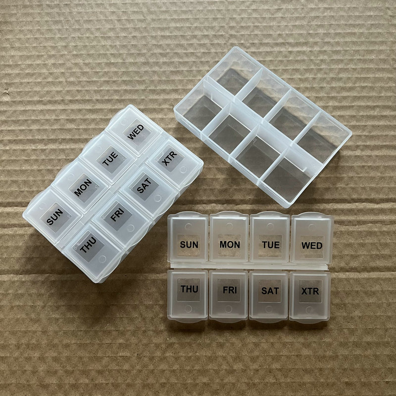 现货供应食品级塑料8格药盒 PP食品级八格药盒 食品级双排4格药盒