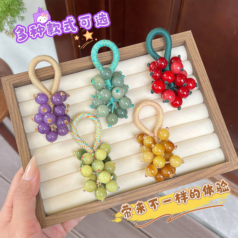 Hand-Woven Bodhi Grape String Creative Bag Hanging Keychain Bodhi Root Handle DIY Hand-Twisted Pendant