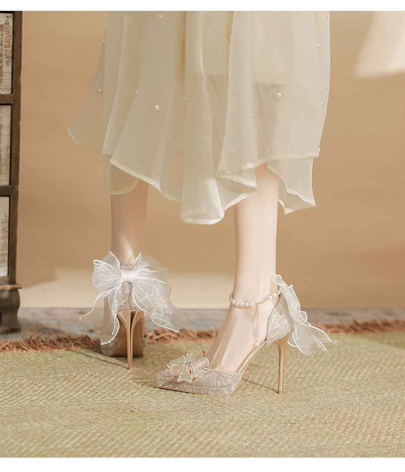 Stiletto Heels With Bowknot For Women, Elegant Platform Pumps_voghion.com