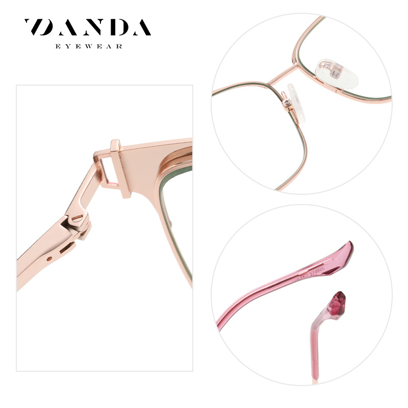 JS8612 bicolor elástico trabajo pierna anti-azul gafas de luz 2023 Nueva miopía marco de las mujeres de moda personalizada gafas lisas