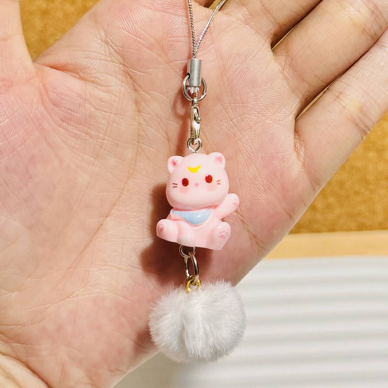 new three-dimensional cartoon kitten mobile phone charm cute resin keychain school bag package pendant couple girlfriends gift