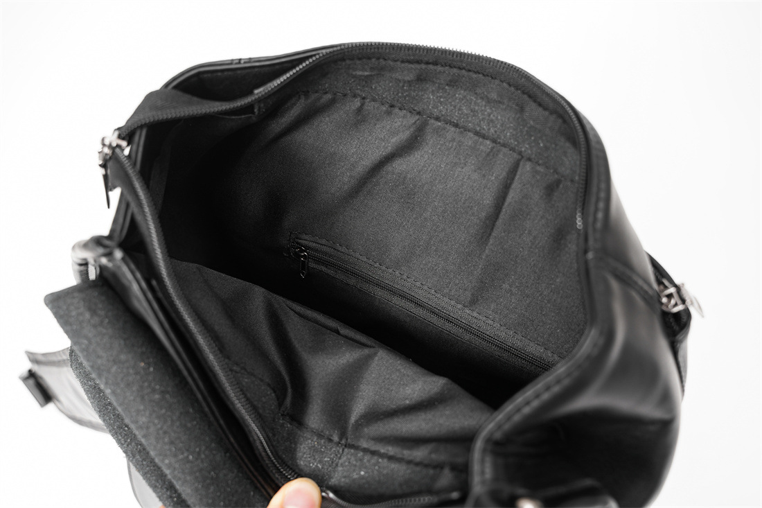 Black Oil Wax Leather Backpack 16