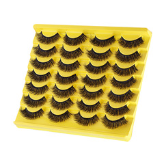 歐美跨境新品高仿水貂毛假睫毛14對裝日常妝容濃密卷翹眼睫毛批發