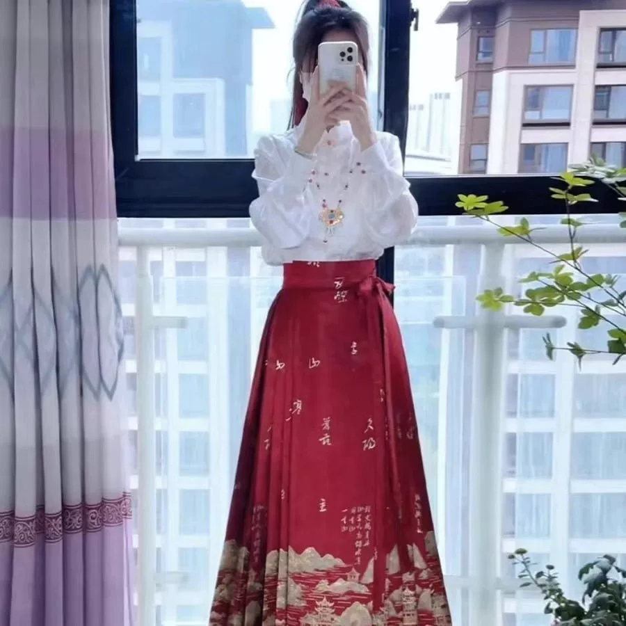 Красный комплект, ханьфу, свадебное платье, китайский стиль