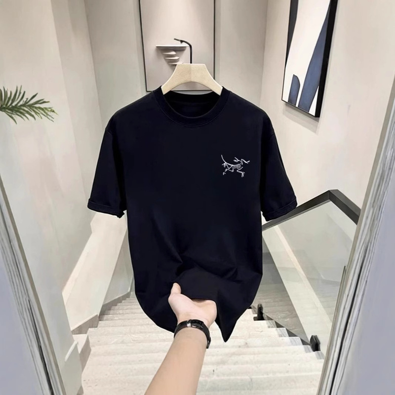 Bird Home High Quality Trendy Heavy Cotton Short-sleeved T-shirt Men's Summer Vibe Style Fried Street Half-sleeved Loose All-match