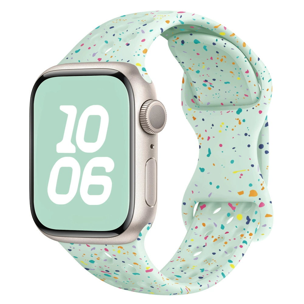 Apple, silicone woven mint watch strap