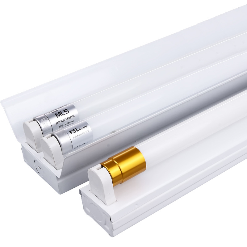 T8LED lámpara fluorescente ahorro de energía solo tubo doble tubo lámpara de taller conjunto completo 1,2 m soporte lámpara brillante LED tubo de la lámpara fluorescente