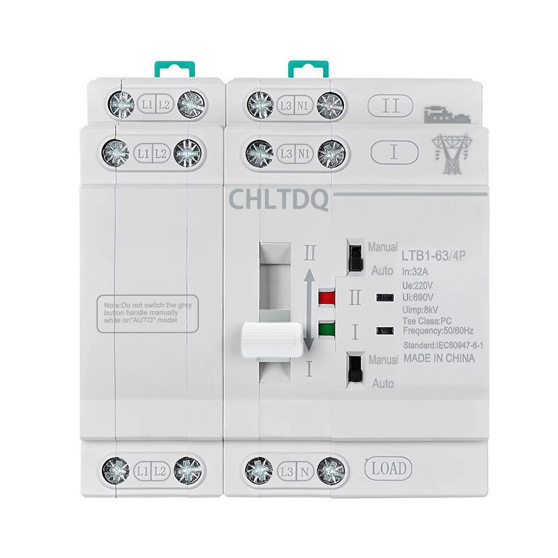 Dual power automatic transfer switch, non-stop power supply, millisecond-level ATS 110V/220V 63A power converter for cross-border use Dual power automatic transfer switch, non-stop power supply, millisecond-level ATS 110V/220V 63A power converter for cross-border use