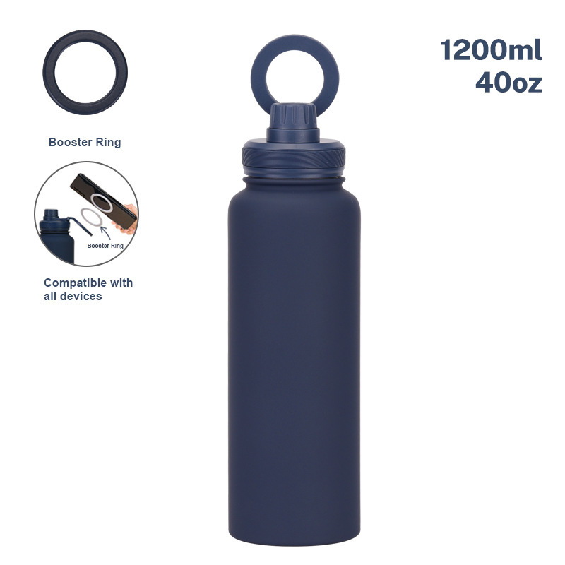 2025年 クロスボーダー 1200ml ステンレス製スポーツウォーターボトル 広口 ポータブル マグネット式ボトル アウトドアスポーツ 保温カップ|undefined