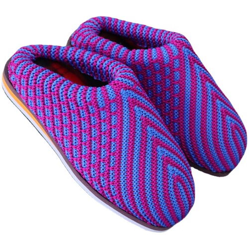 Old-fashioned cotton slippers woolen slippers finished women's handmade home rural grandma elderly winter knitting mom style