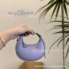 24新型女性バッグminiミニ半月バッグシングル肩斜め掛けハンドバッグ小廃包餃子バッグ口紅ディナーバッグ