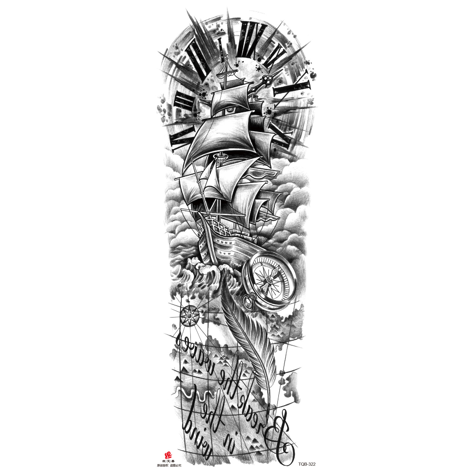 Pegatinas de tatuaje de brazo largo de flor brazo completo tatuaje impermeable tatuaje temporal en stock al por mayor pegatinas de tatuaje de brazo completo