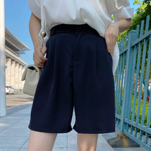 建致新款五分裤垂感西装女夏季宽松显瘦外穿超高腰阔腿直筒中裤子