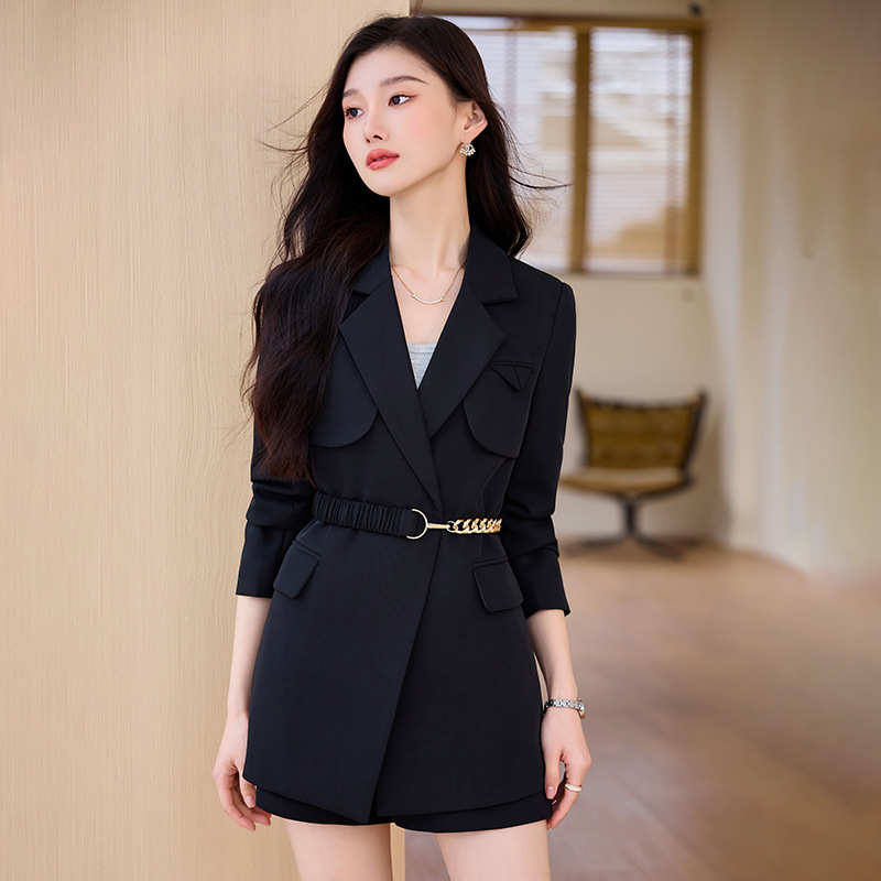 Spring autumn black professional long-sleeve
