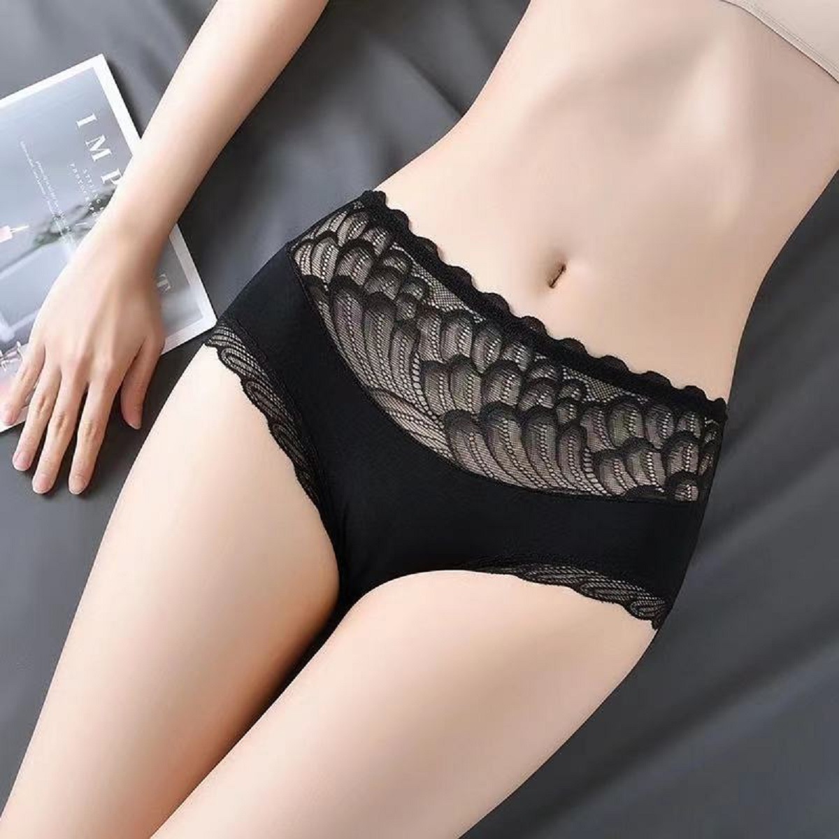 Summer thin underwear ladies modal mid-w...