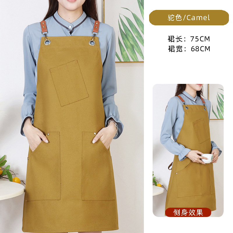 Delantal de Trabajo para Cocina en Algodón de Poliéster Impermeable y Resistente al Aceite