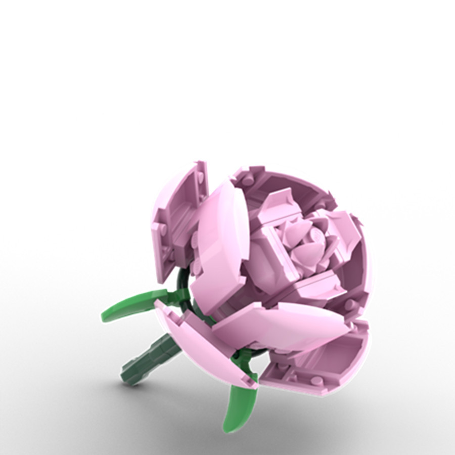 Ramo de bloques de construcción Rosas de bricolaje Maestros de Navidad Regalos de vacaciones Día de San Valentín Rosa rosa azul al por mayor