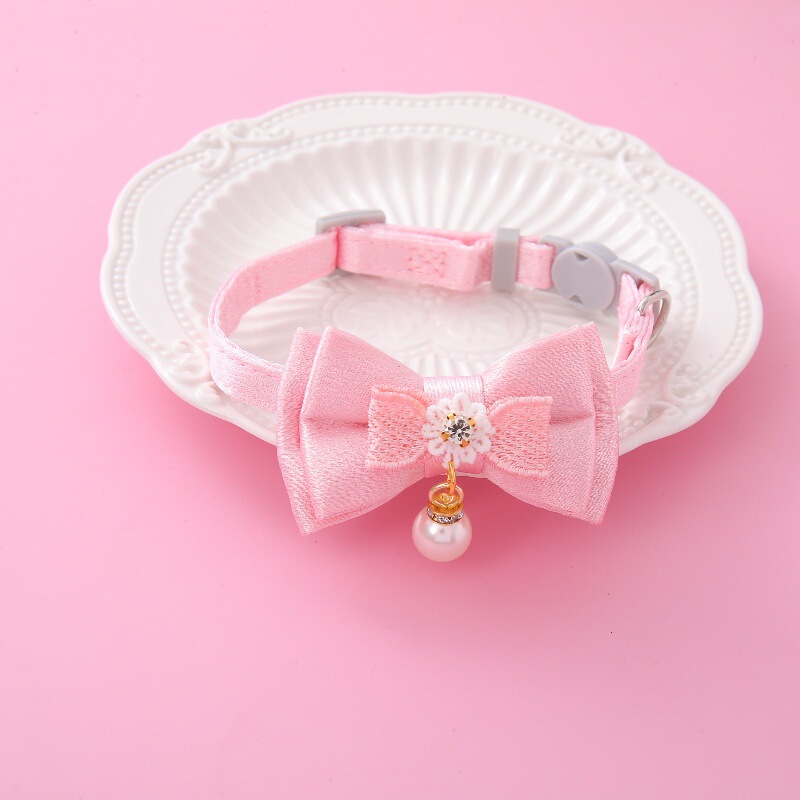 Cross-border pet collar wholesale fairy powder lace bow hanging beads cat collar bell pet supplies manufacturers wholesale Cross-border pet collar wholesale fairy powder lace bow hanging beads cat collar bell pet supplies manufacturers wholesale