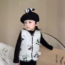 秋冬宝宝夹棉马甲背心杜邦棉纱布背心竹棉外套卡通款百搭秋冬背心