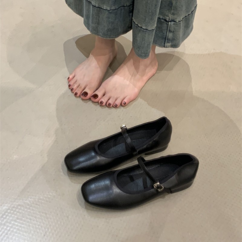 晚风复古平底玛丽珍单鞋女2025新款秋季法式配裙子温柔软底芭蕾鞋|undefined