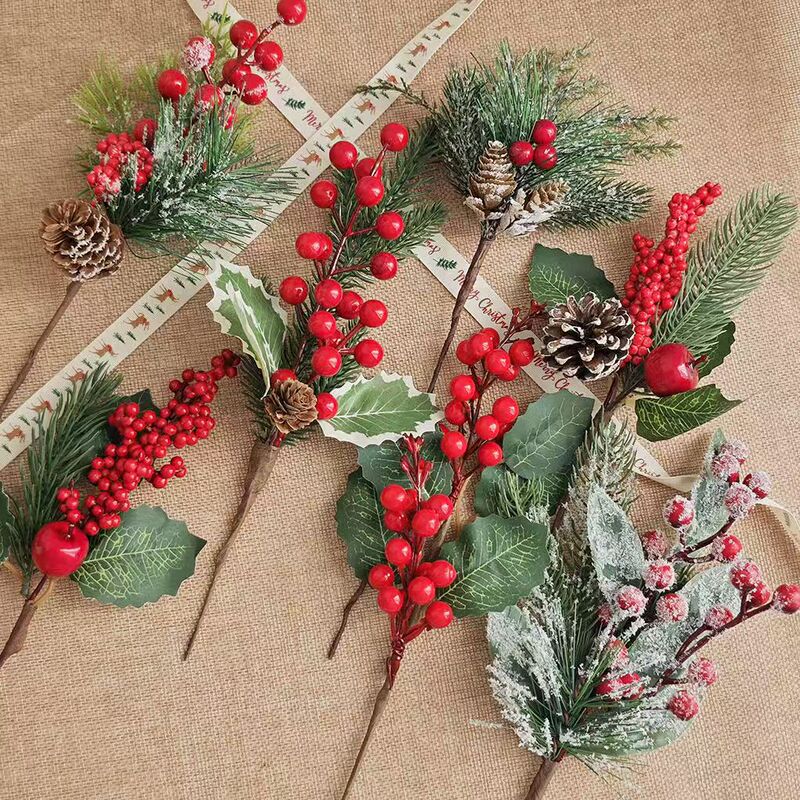 christmas decoration simulation red cones pine needles christmas tree decoration wreath bouquet diy material christmas tree dress flower christmas decoration simulation red cones pine needles christmas tree decoration wreath bouquet diy material christmas tree dress flower