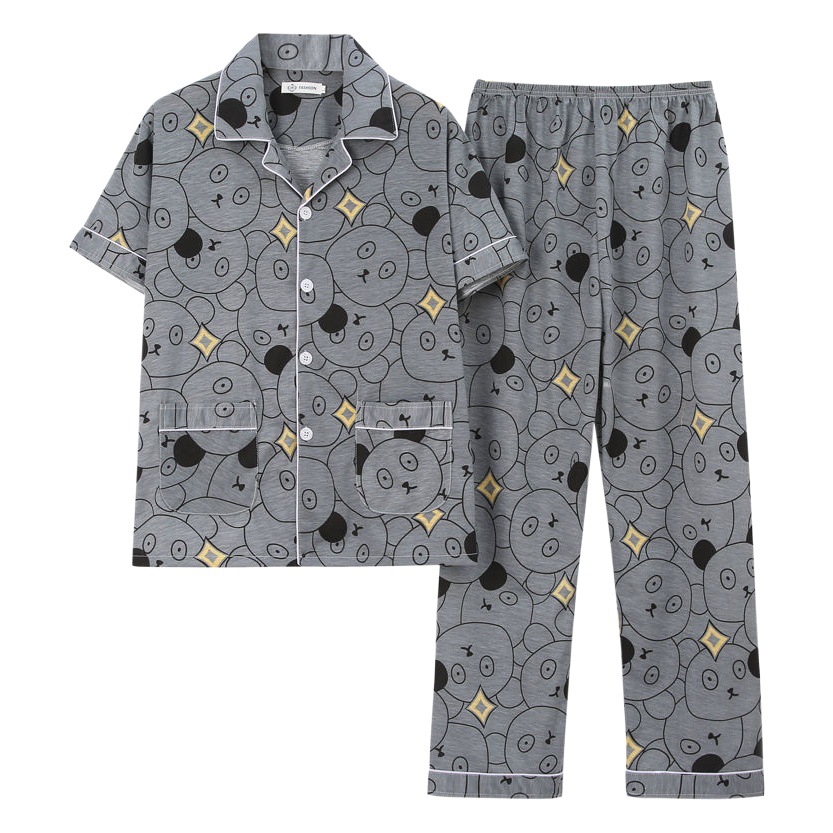 Pijamas de verano de los hombres pantalones de manga corta de algodón Delgado de los hombres de verano casual más el tamaño de media manga homewear traje