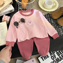 儿童内衣套装新款男童睡衣睡裤女宝秋衣秋裤糖果色家居服童装批发