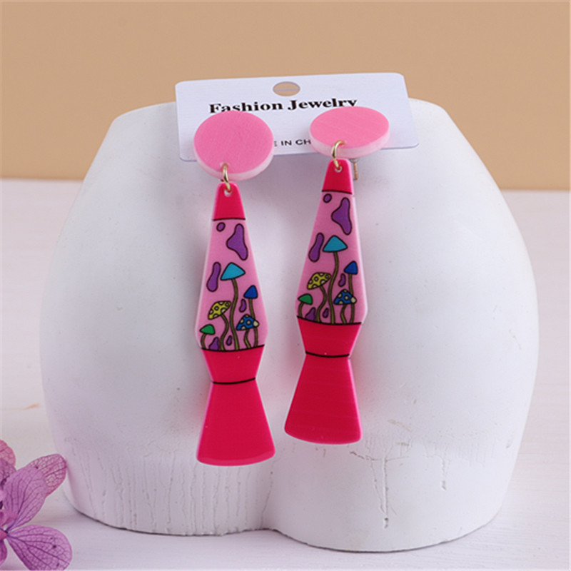 Pendientes colgantes de acrílico diseño ojo con estampado de colores, estilo punk – moda europea/americana. image 12