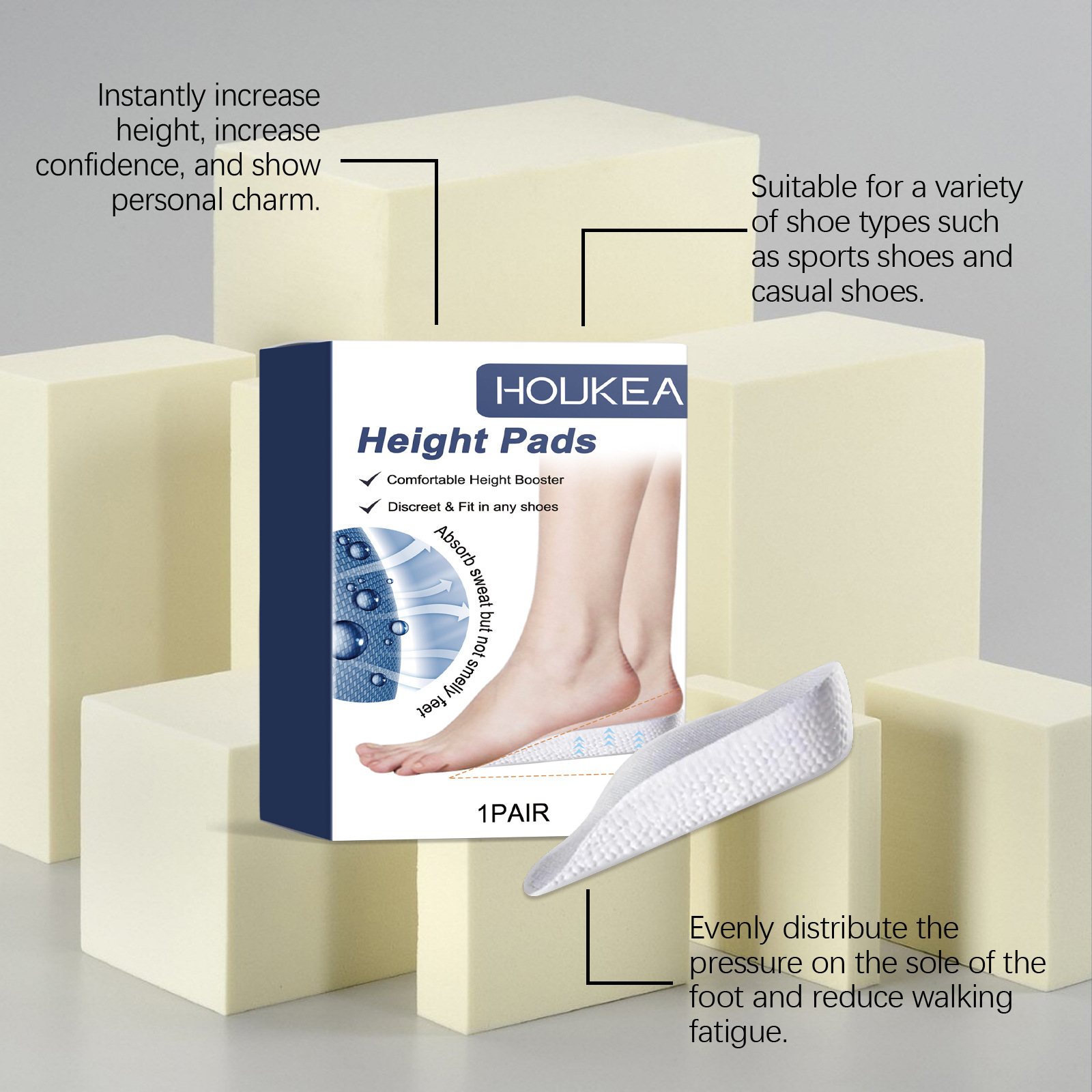 Einlegesohle, rutschfeste, verschleißfeste Stützkörperpflege für den Außenbereich, langlebige, atmungsaktive Einlegesohle_voghion.com