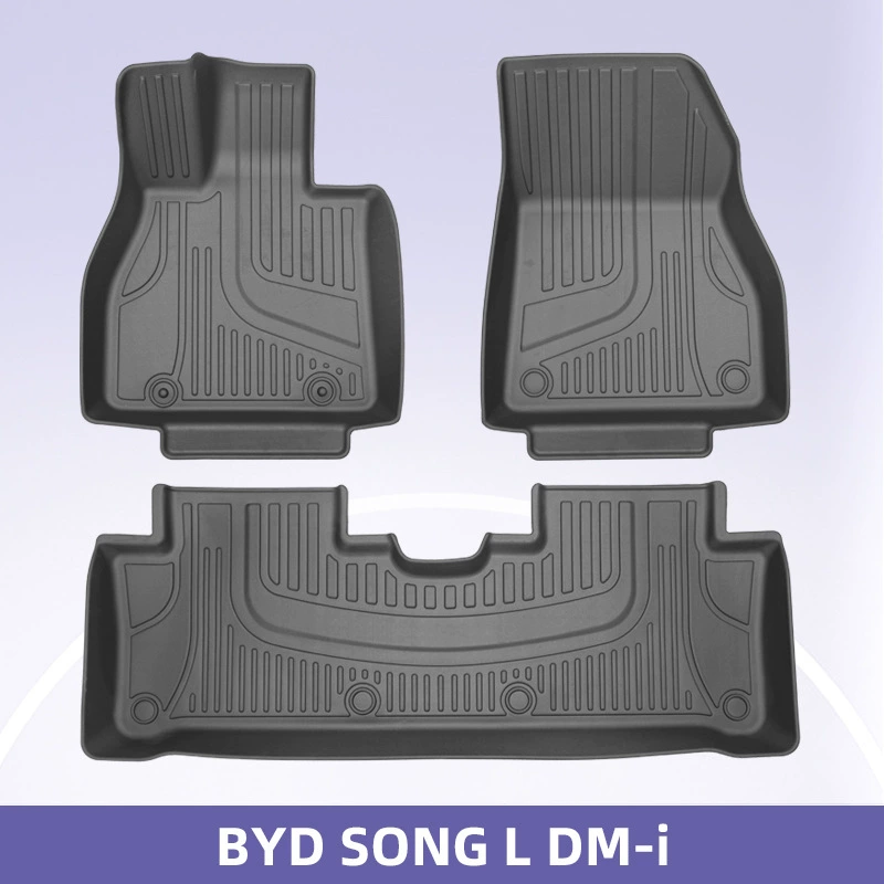 Подходит для BYD SONG L 2024-2025 3D всепогодные коврики для автомобиля и коврики для багажника из материала TPE