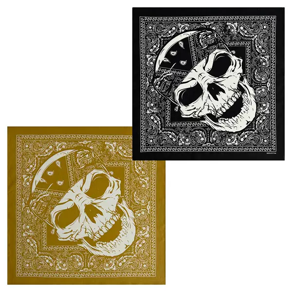In-Stock 55cm Halloween Ghost Skull Print Square Scarf Paisley Square Scarf Foreign Trade Hip-Hop Headscarf Bandana