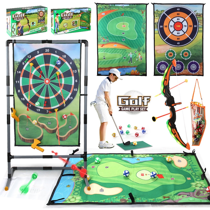 Exportación transfronteriza almohadilla de juego de golf lanzamiento bucle almohadilla de juego 3 - en - 1 juego de lanzamiento portátil de golf