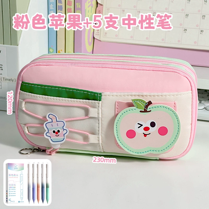 High quality capacious pencil case, cute set, for secondary school, new collection