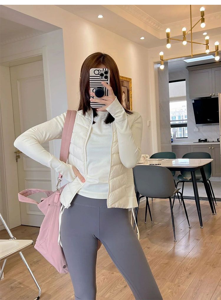 ChicShe Sports Yoga Down Jacket Women Skiing Running Hiking Autumn Winter Lightweight Fitness Inner Layer Windproof Warm Coat_voghion.com