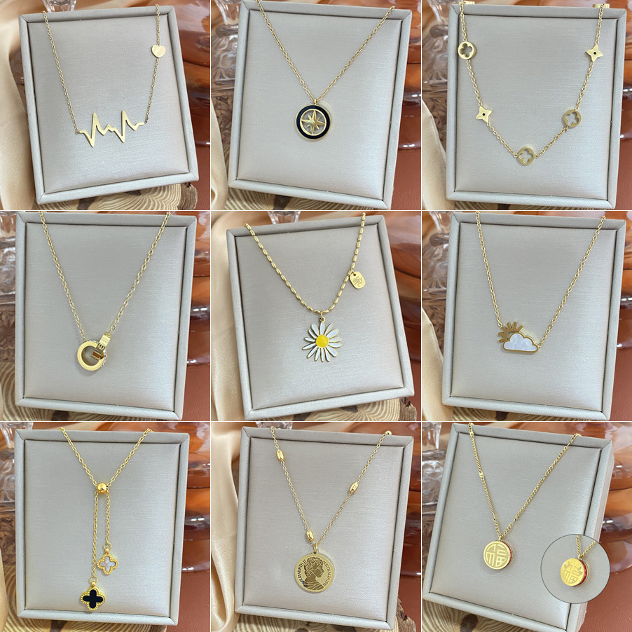 通体钛钢18K项链饰品女百搭不掉色轻奢锁骨链爆款跨境一件代发