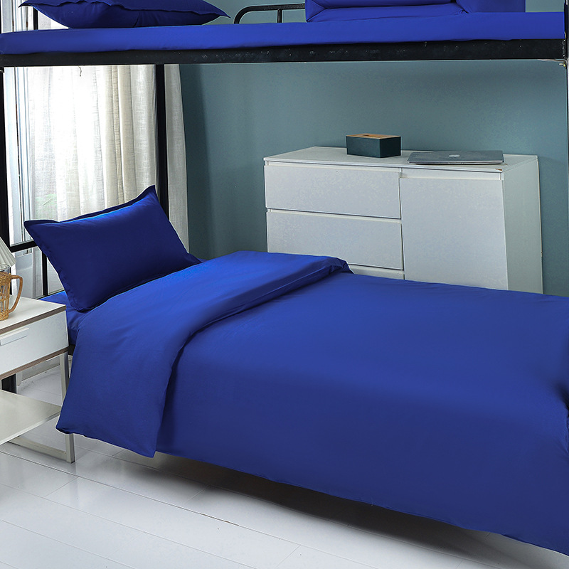 Juego de sábanas y funda nórdica de tres piezas, sábana ajustable de clase A, cama individual de dormitorio de algodón puro, ropa de cama escolar, ropa de cama para estudiantes