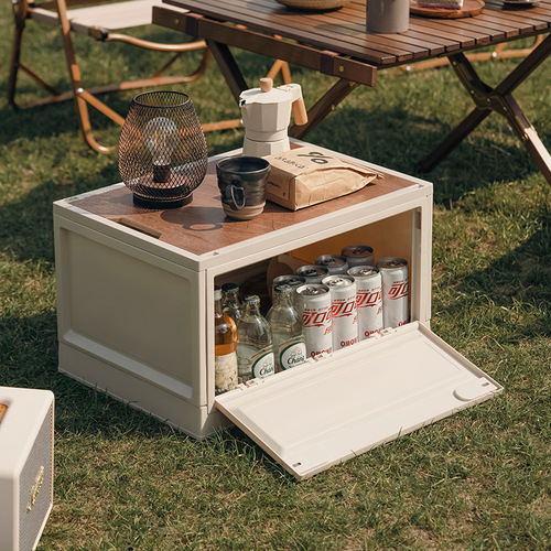 Outdoor camping storage box folding box car trunk table side opening large capacity picnic storage box