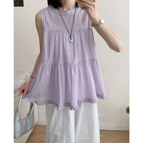 Korean Style 2025 Summer New Bottom Lace Splicing Sleeveless Vest Women's Loose Simple Versatile Meat Covering Top 