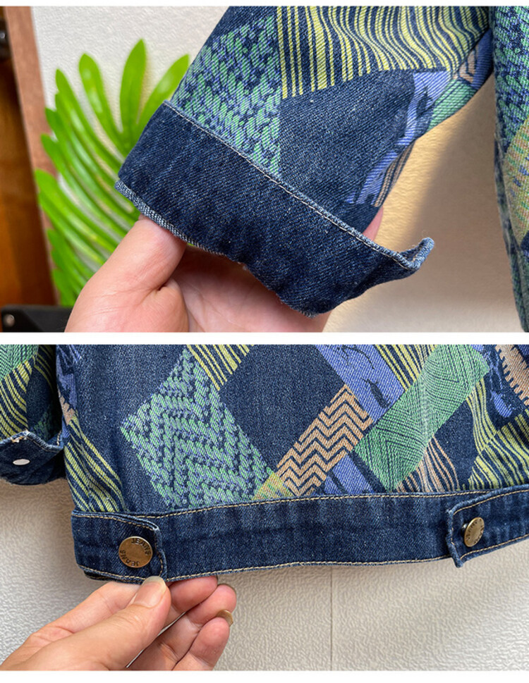Pojkars färgglada patchworkjacka för vårhösten, ny koreansk version av volang och stilig denim för barn_voghion.com