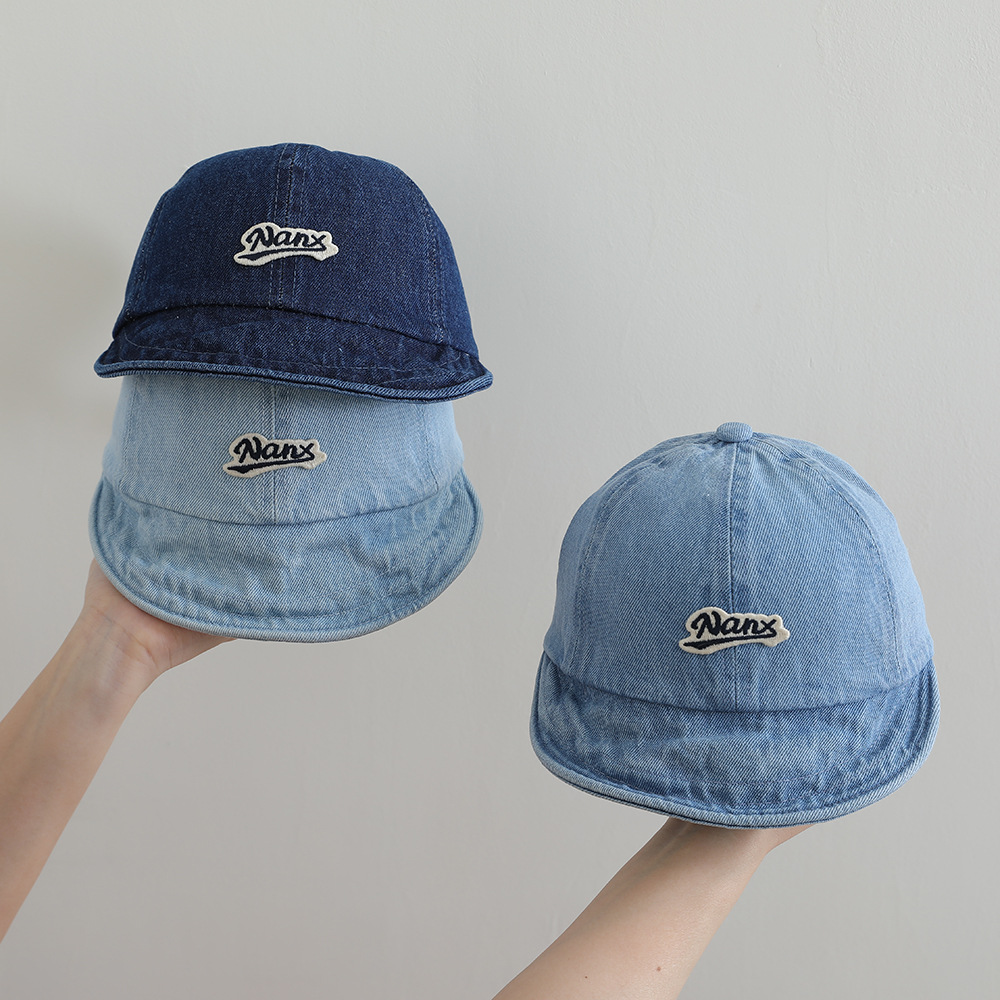 6-24 Sombrero para bebés de primavera y otoño delgado sombrero de lengua de pato para bebés vaqueros lavados con agua protección solar de verano de la moda coreana
