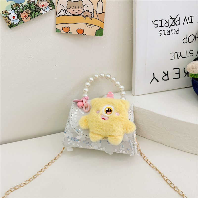 Nueva princesa de dibujos animados bolsos infantiles lindos bolsos de arco de moda chica perla bolsos de hombro