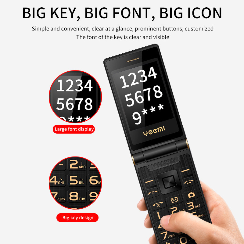 M3-1 new large screen flip phone 2G mobile phone super long standby atmosphere fashion factory direct single spot